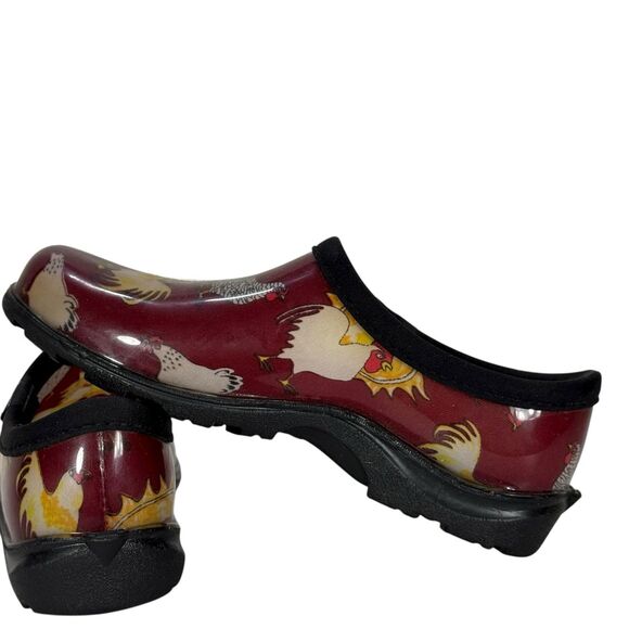 Sloggers Women's Waterproof Muck Garden Shoe Chicken Rooster Red Sz 7 - Picture 7 of 8